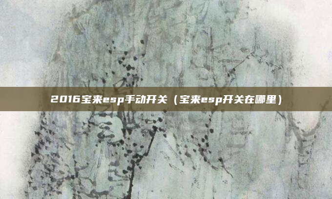 2016宝来esp手动开关（宝来esp开关在哪里）