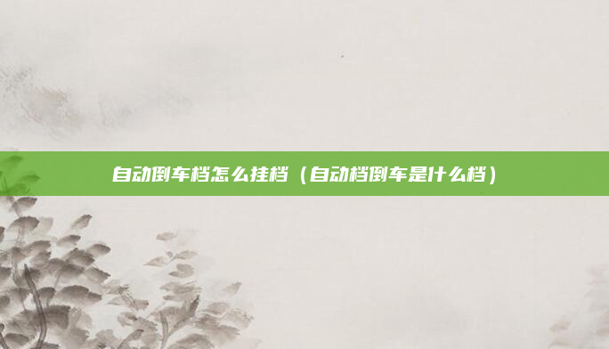 自动倒车档怎么挂档(自动档倒车是什么档)