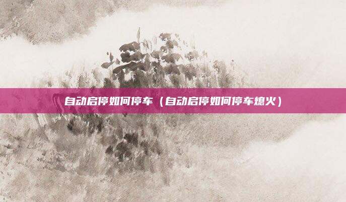 自动启停如何停车（自动启停如何停车熄火）