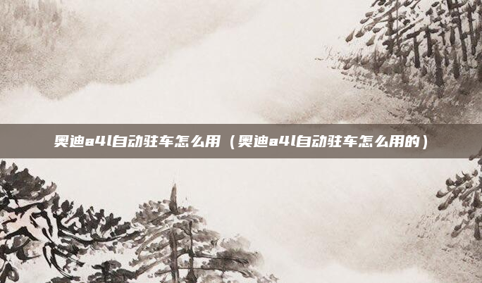 奥迪a4l自动驻车怎么用(奥迪a4l自动驻车怎么用的)