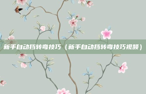 新手自动挡转弯技巧（新手自动挡转弯技巧视频）