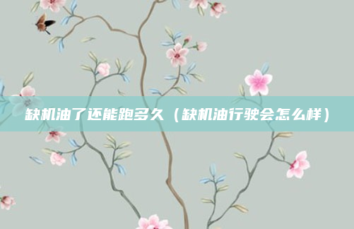 缺机油了还能跑多久(缺机油行驶会怎么样)