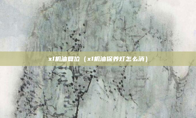 x1机油复位(x1机油保养灯怎么消)