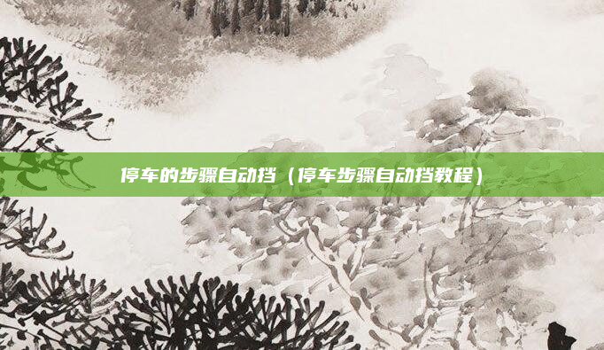停车的步骤自动挡(停车步骤自动挡教程)