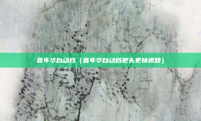 嘉年华自动档(嘉年华自动档把头更换视频)