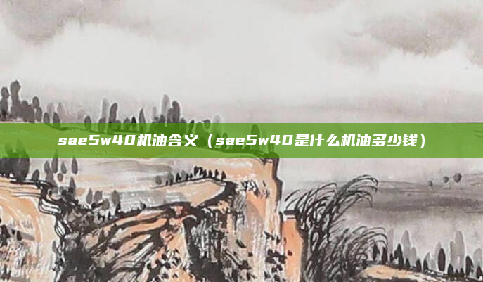 sae5w40机油含义（sae5w40是什么机油多少钱）