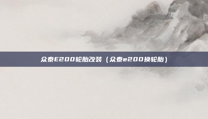 众泰E200轮胎改装（众泰e200换轮胎）