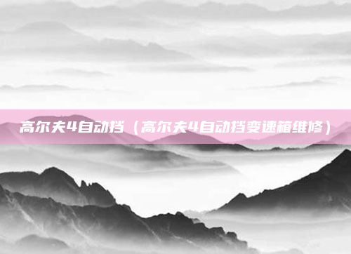 高尔夫4自动挡(高尔夫4自动挡变速箱维修)