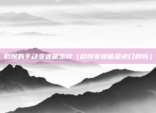 启悦的手动变速箱怎样（启悦变速箱是进口的吗）