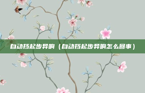 自动挡起步异响(自动挡起步异响怎么回事)