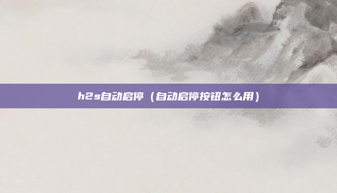 h2s自动启停（自动启停按钮怎么用）
