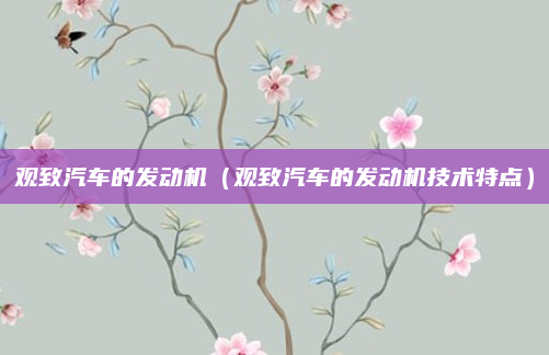 观致汽车的发动机(观致汽车的发动机技术特点)