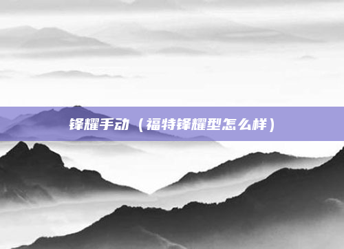 锋耀手动（福特锋耀型怎么样）