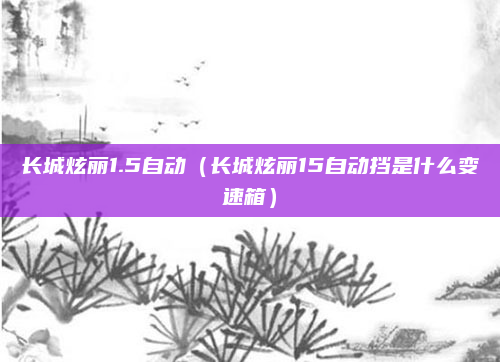 长城炫丽1.5自动(长城炫丽15自动挡是什么变速箱)