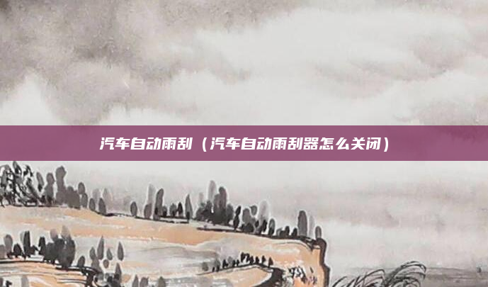 汽车自动雨刮（汽车自动雨刮器怎么关闭）