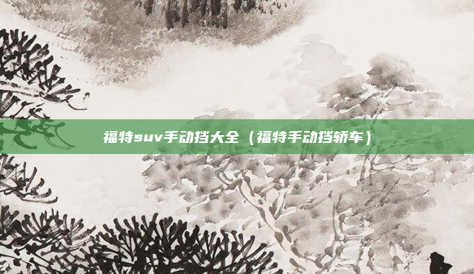 福特suv手动挡大全（福特手动挡轿车）