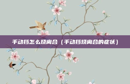 手动挡怎么烧离合（手动挡烧离合的症状）