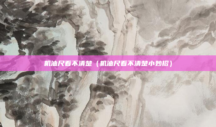 机油尺看不清楚(机油尺看不清楚小妙招)