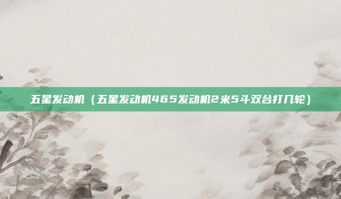 五星发动机（五星发动机465发动机2米5斗双台打几轮）