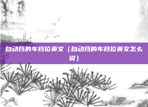 自动挡的车档位英文（自动挡的车档位英文怎么说）