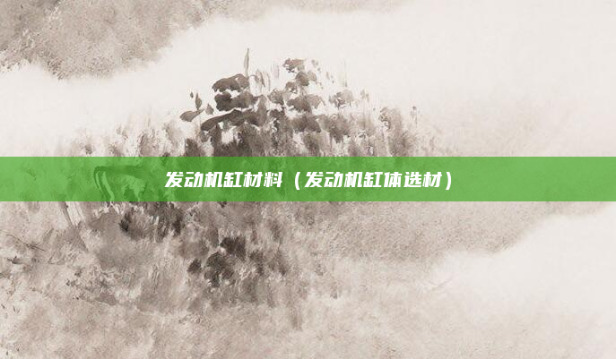 发动机缸材料（发动机缸体选材）