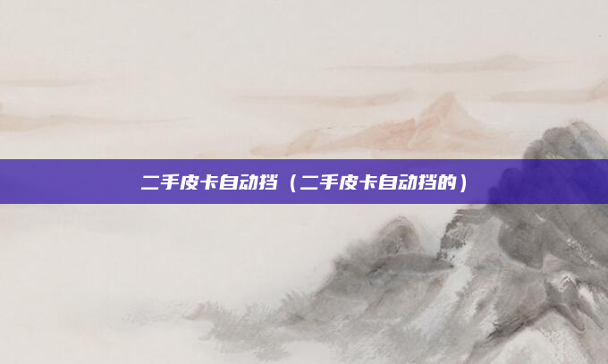 二手皮卡自动挡（二手皮卡自动挡的）