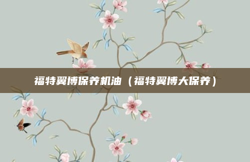 福特翼博保养机油（福特翼博大保养）