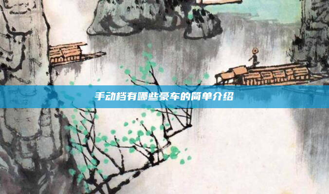 手动档有哪些豪车的简单介绍