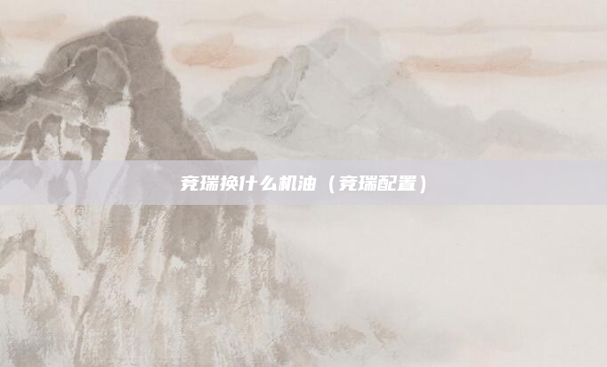 竞瑞换什么机油（竞瑞配置）