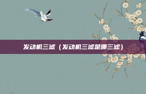 发动机三滤(发动机三滤是哪三滤)