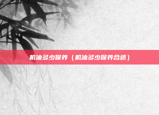 机油多少保养（机油多少保养合适）