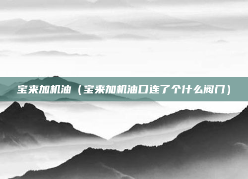 宝来加机油（宝来加机油口连了个什么阀门）