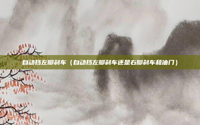 自动挡左脚刹车（自动挡左脚刹车还是右脚刹车和油门）