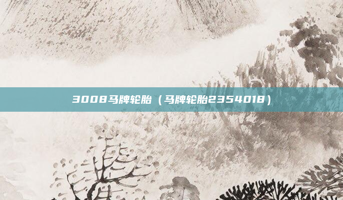 3008马牌轮胎（马牌轮胎2354018）