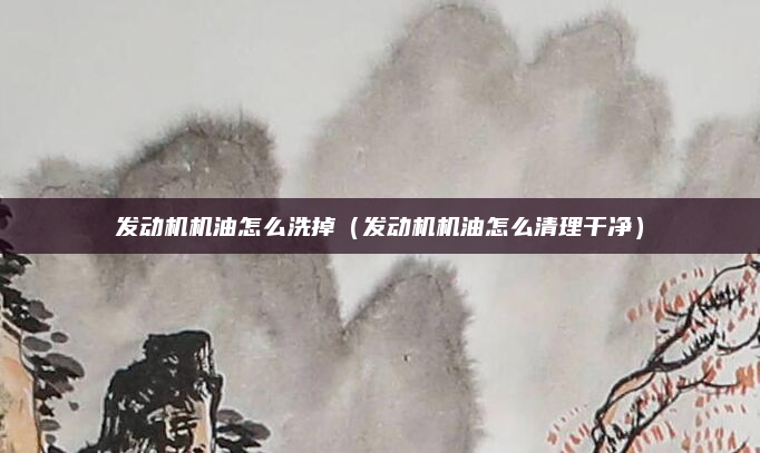 发动机机油怎么洗掉（发动机机油怎么清理干净）