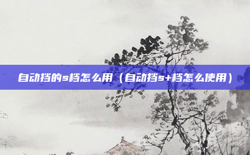 自动挡的s档怎么用（自动挡s+档怎么使用）
