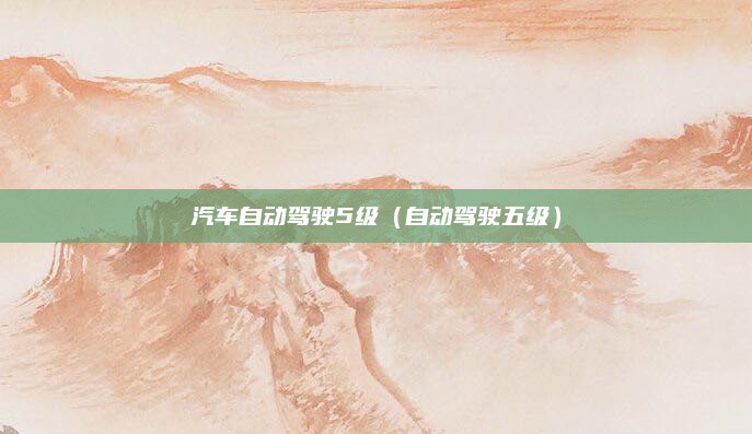 汽车自动驾驶5级(自动驾驶五级)