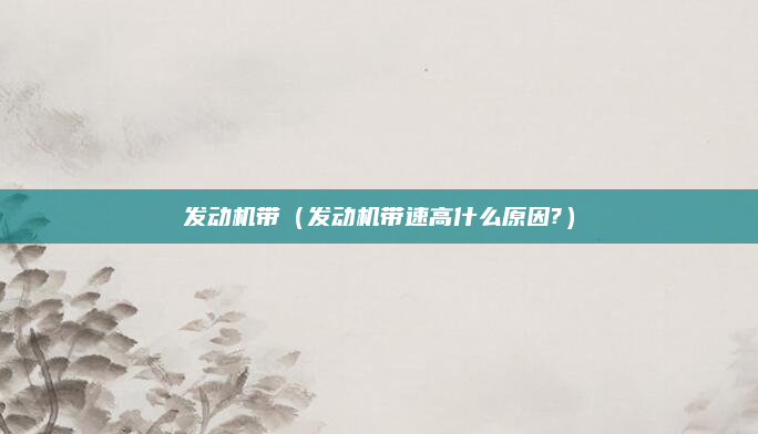 发动机带（发动机带速高什么原因?）