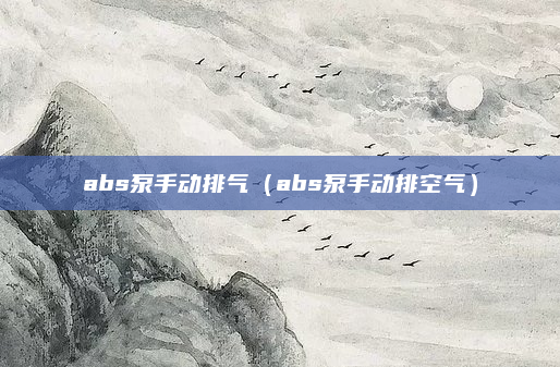 abs泵手动排气（abs泵手动排空气）