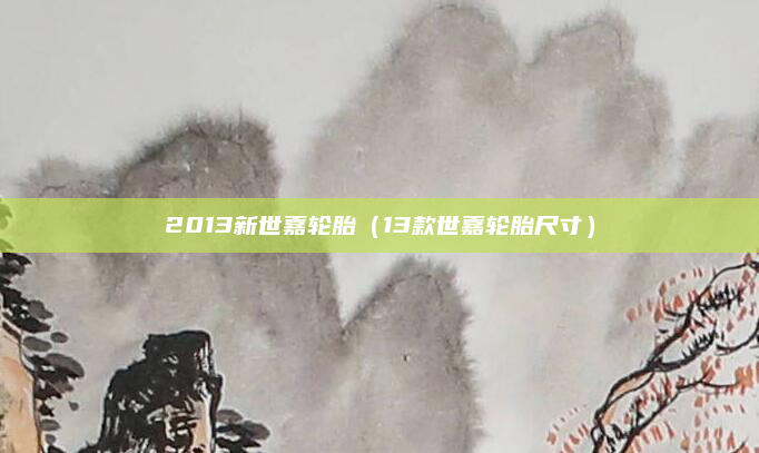 2013新世嘉轮胎（13款世嘉轮胎尺寸）