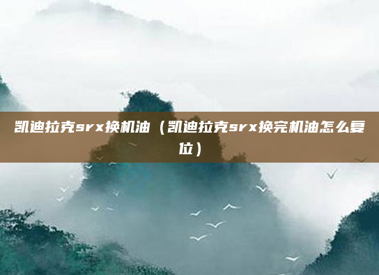 凯迪拉克srx换机油(凯迪拉克srx换完机油怎么复位)