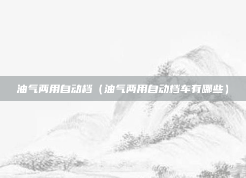 油气两用自动档（油气两用自动档车有哪些）