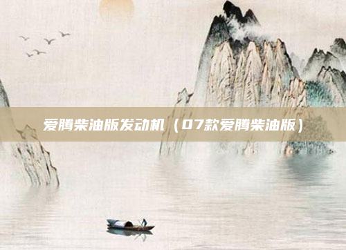 爱腾柴油版发动机(07款爱腾柴油版)