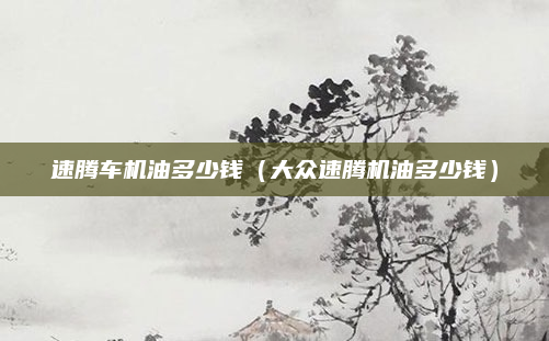 速腾车机油多少钱(大众速腾机油多少钱)