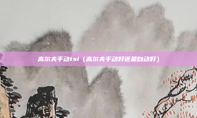 高尔夫手动tsi(高尔夫手动好还是自动好)
