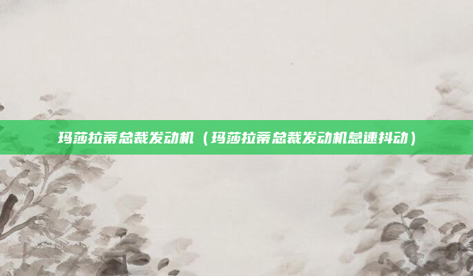 玛莎拉蒂总裁发动机（玛莎拉蒂总裁发动机怠速抖动）