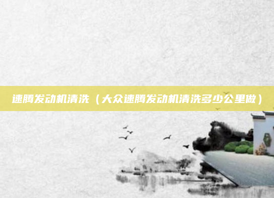 速腾发动机清洗(大众速腾发动机清洗多少公里做)