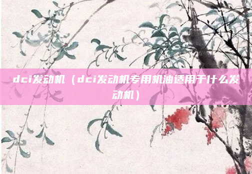 dci发动机（dci发动机专用机油适用于什么发动机）