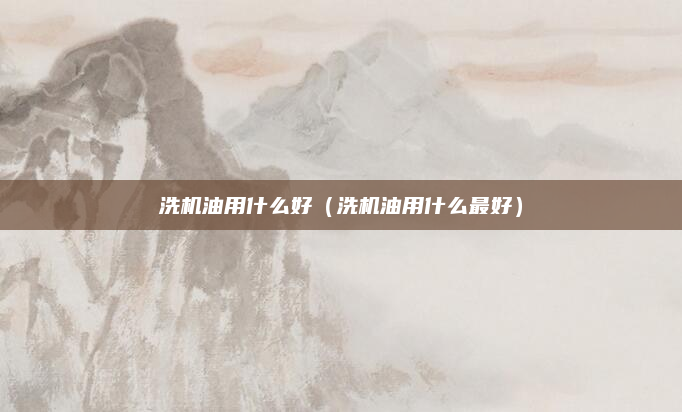 洗机油用什么好(洗机油用什么最好)