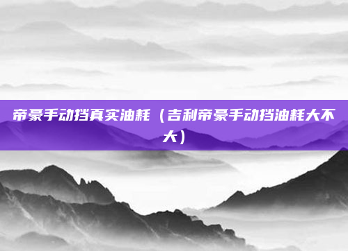 帝豪手动挡真实油耗(吉利帝豪手动挡油耗大不大)